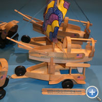 Pinewood Derby Car out of Bent Craft Sticks