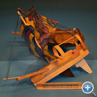 Pinewood Derby Car out of Bent Craft Sticks