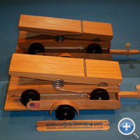 Pinewood Derby Car out of Bent Craft Sticks