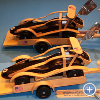 Pinewood Derby Car Made of Craft Sticks